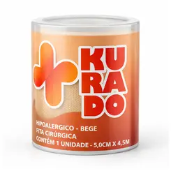 Fita Microporosa Bege Kurado 5,0cm x 4,5m Unidade