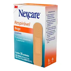 Curativo Bege Tradicional Respirável 3m Nexcare 35 Unid