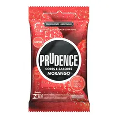 Preservativo Prudence Cores E Sabores Morango 3 Unidades