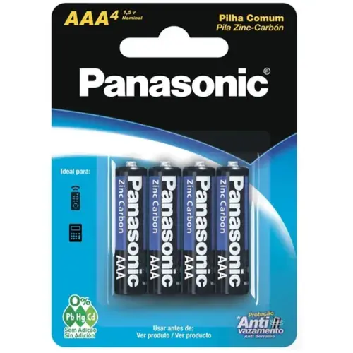 Pilha Panasonic Comum AAA 4un