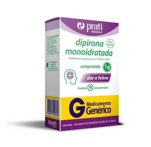 Dipirona Sódica 1g 10 Comprimidos - Prati