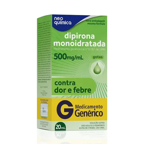 Dipirona Sódica 500mg Gotas 20ml - Neo Química