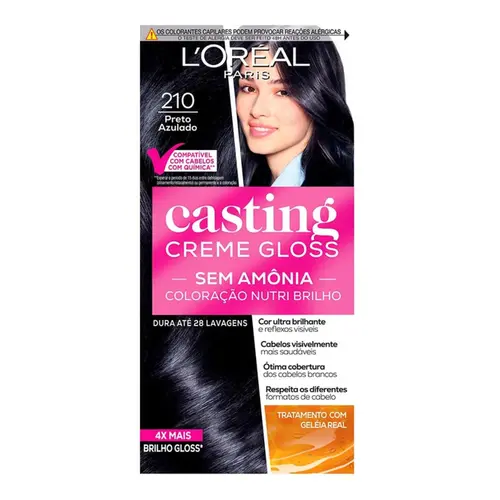 Tintura Casting Creme Gloss Nº 210 Preto Azulado - 150g