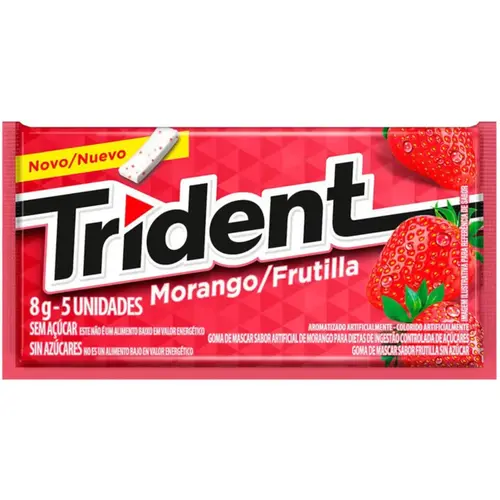 Chiclete Trident Morango 5 unidades