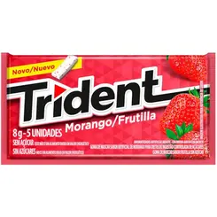 Chiclete Trident Morango 5 unidades