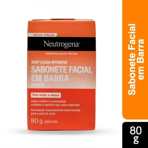 Sabonete Barra Neutrogena Deep Clean Limpeza Profunda 80g