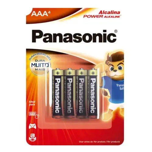 Pilha Panasonic Power Alcalina Aaa 4 Unidades