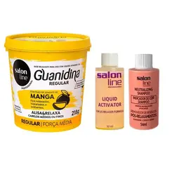 Kit Alisante Salon Line Guanidina Cabelos De Textura Média Ou Fina 218g