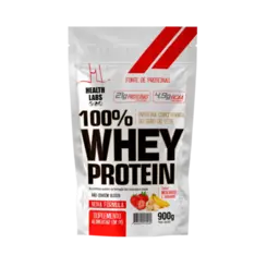 100% WHEY PROTEIN POTE HEALTH LABS MORANGO BANANA 900G pouch