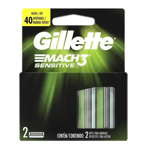 Carga Para Lâmina De Barbear Gillette Mach3 Sensitive 2 unidades