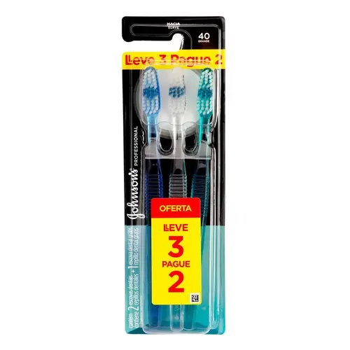 Escova Dental Johnson's 40 Macia Leve 3 Pague 2