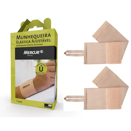 Munhequeira Mercur Elástica Bege 2 Unidades