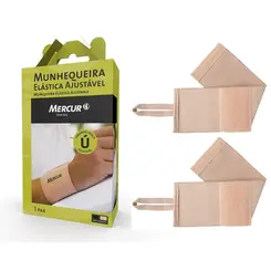 Munhequeira Mercur Elástica Bege 2 Unidades
