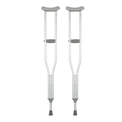 Par de muleta axilar aluminio regulagem altura tamanho g Mercur cor cinza