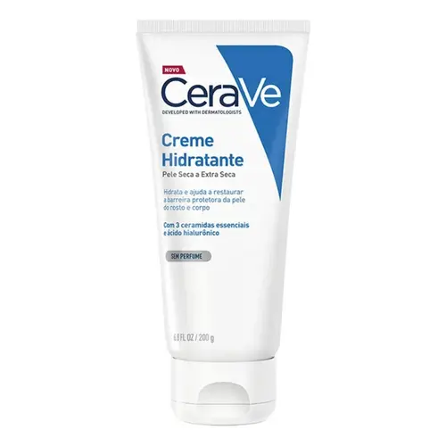 Creme Hidratante para Pele Seca e Extra Seca com 3 Ceramidas e Ácido Hialurônico Hidratação 48h CeraVe 200g