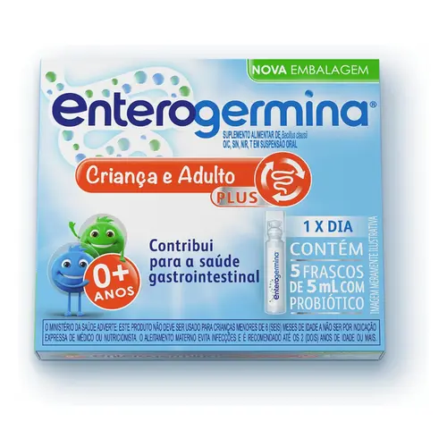 Probiótico Enterogermina Plus 5ml com 5 Frascos