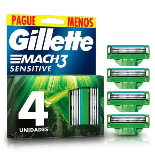 Carga Gillette Mach3 Sensitive Leve 4 Pague 3