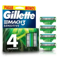 Carga Gillette Mach3 Sensitive Leve 4 Pague 3