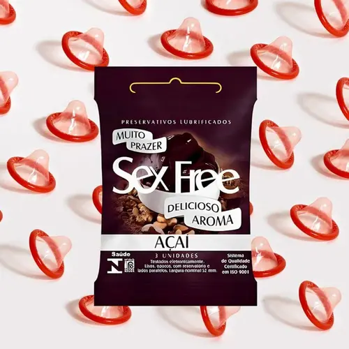 Preservativo Sex Free Açaí 3 Unidades