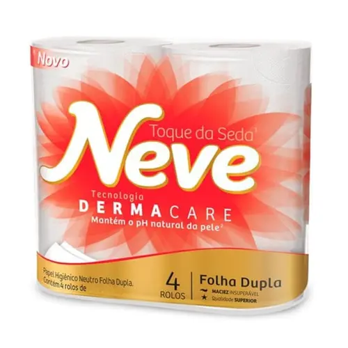 Papel Higiênico Neve Folha Dupla 30m Com 4 Rolos