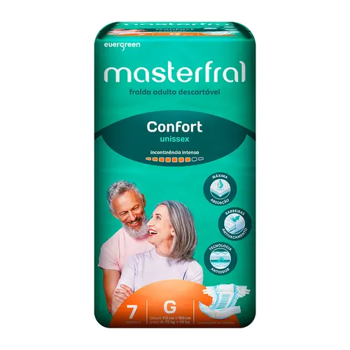 Fralda Geriátrica Masterfral Confort Tamanho G 7 Unidades