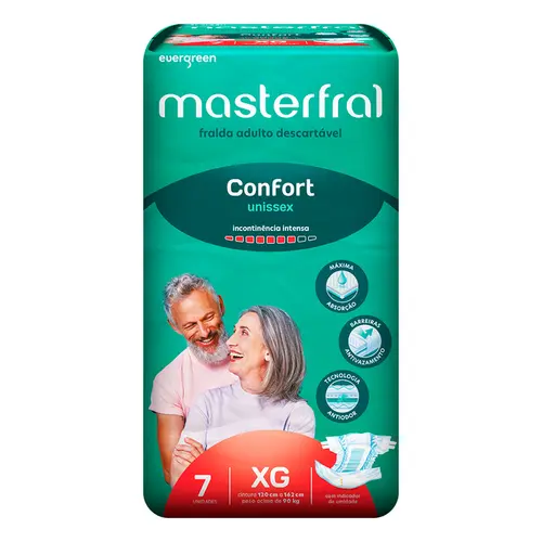 Fralda Geriátrica Masterfral Confort Tamanho XG 7 Unidades