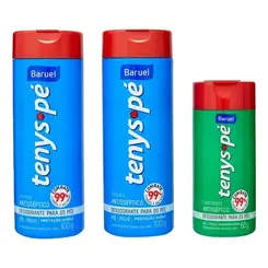 Kit Tenys Pé Baruel Pó Original 100g 2 Unidades + 1 Canforado 60g