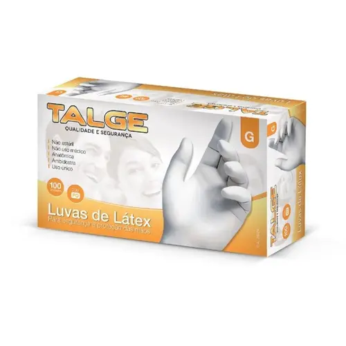 Luvas De Procedimento Talge Látex Tamanho G Com Pó 100 Unidades