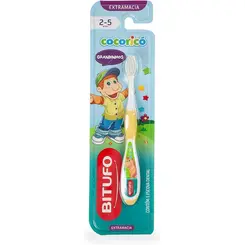 Escova Dental Infantil Bitufo Cocoricó Grandinhos 2 A 5 Anos Extra Macia 1 Unidade