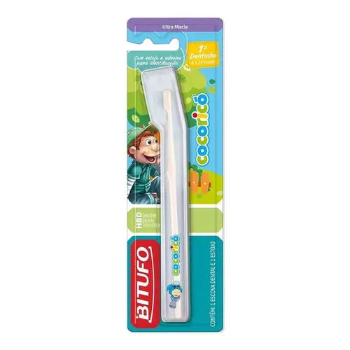 Escova Dental Infantil Bitufo Cocoricó Massageadora Macia 1 unidade