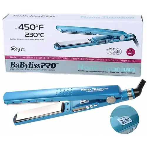 Prancha/Chapinha Babyliss Pro Nano Titanium 230° 110v
