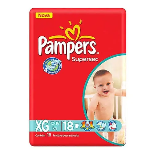 Fralda Infantil Pampers Supersec XG 18 Unidades