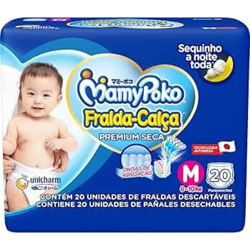 Fralda Infantil Mamypoko Calça M 20 Unidades