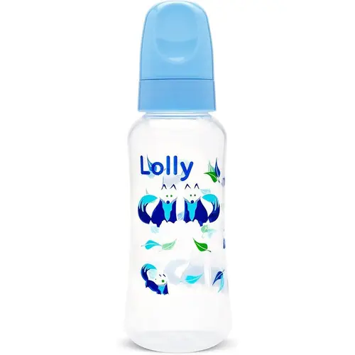 Mamadeira Lolly Zoo Azul Com Bico De Silicone 240ml