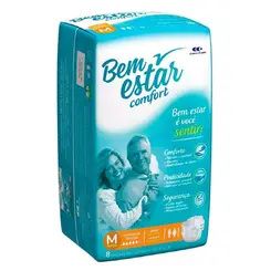 Fralda Geriátrica Regular Bem Estar M 8 Unidades