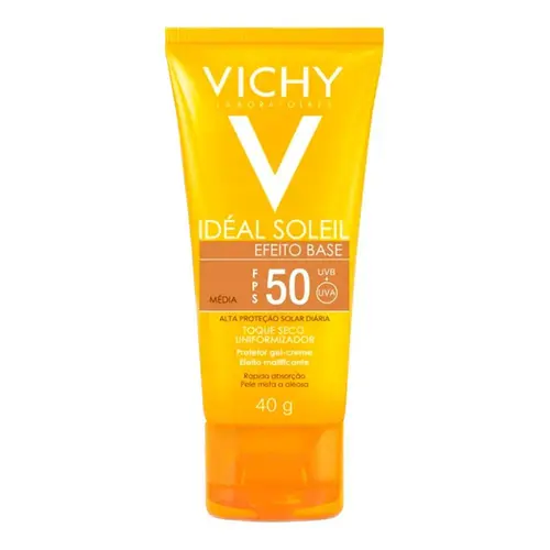 Protetor Solar Vichy Idéal Soleil Efeito Base FPS50 Cor Clara 40g