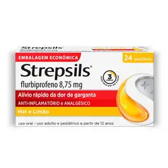 Pastilhas para Garganta Strepsils Sabor Mel e Limão 24 Unidades