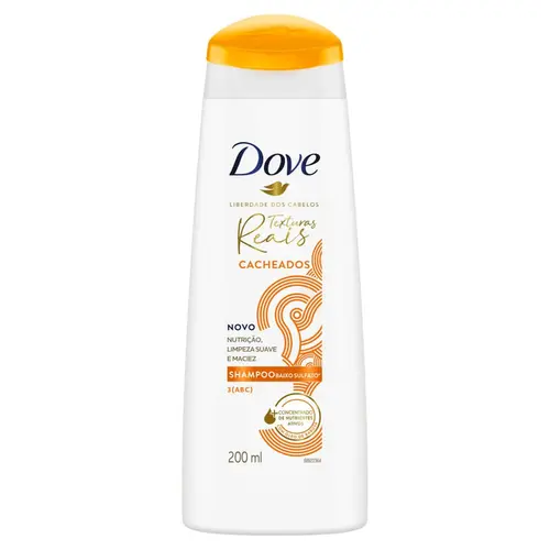 SHAMPOO DOVE CACHEADO TEXTURAS REAIS 200ML