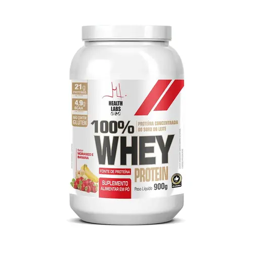 Whey Protein Health Labs Morango e Banana 900G