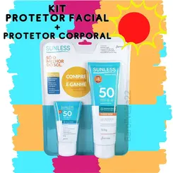 Kit Protetor Solar Sunless Fps50 120g + Protetor Solar Facial Fps50 30g