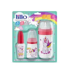 KIT MAMADEIRA LILLO EVOLUTION MAGIA MENINA ROSA  50/120/300ML