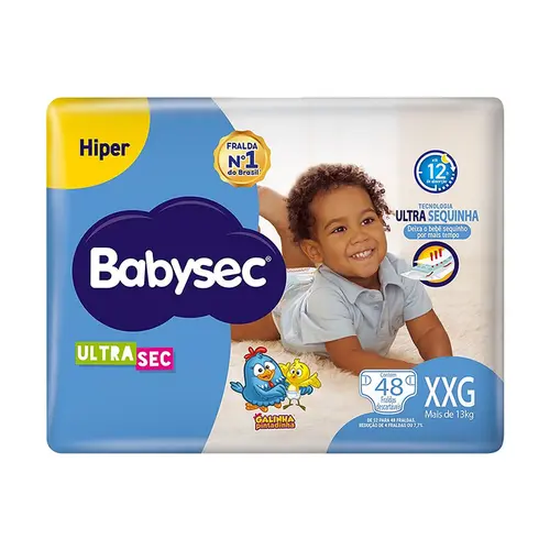 Fralda Infantil Babysec Ultra Hiper Tamanho XXG 48 Unidades