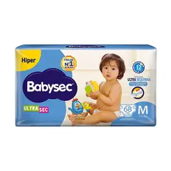 Fralda Infantil Babysec Ultra Hiper Tamanho M 68 Unidades