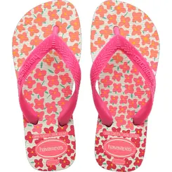 Sandália Havaianas Kids Flores Branco Rosa 29/30