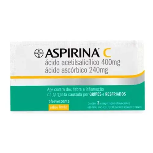 Aspirina C Comprimidos Efervescentes com 10 Unidades Sabor Limão