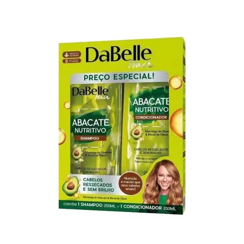 Shampoo 250ml E Condicionador 200ml Dabelle Abacate Nutritivo