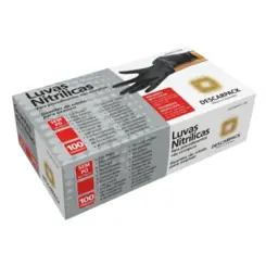 Luva Procedimento Descarpack Nitrilo Black Tamanho G 100 Unidades
