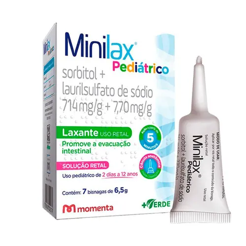 Minilax Pediátrico Laxante Solução Uso Retal com 7 Bisnagas com 6,5g cada