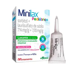 Minilax Pediátrico Laxante Solução Uso Retal com 7 Bisnagas com 6,5g cada