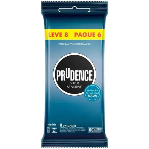 Prudence Preservativo Lubrificado Super Sensitive Leve 8 Pague 6